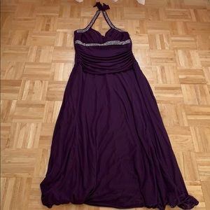 Purple evening dress